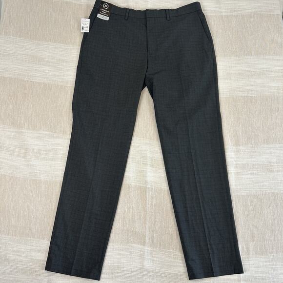 Haggar Charcoal Mens 38x32 Premium Comfort Slim Fit Dress Pants Slacks Gray NWT - Picture 1 of 7